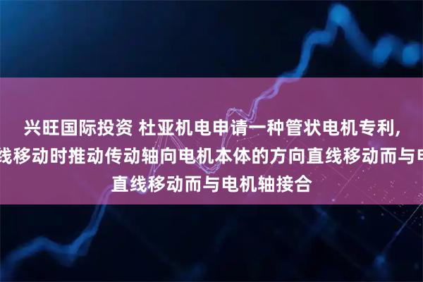 兴旺国际投资 杜亚机电申请一种管状电机专利, 能够在直线移动时推动传动轴向电机本体的方向直线移动而与电机轴接合
