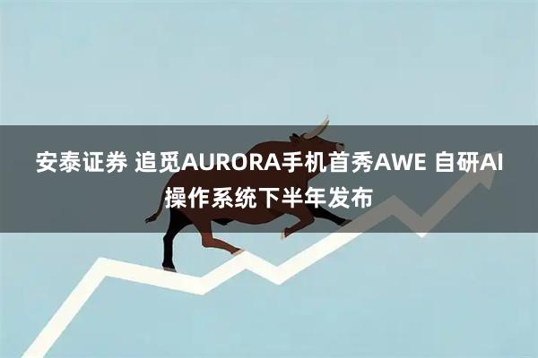 安泰证券 追觅AURORA手机首秀AWE 自研AI操作系统下半年发布